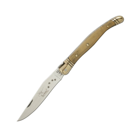 Laguiole 4-3/8" Folding Steak Knife - Olive Wood Handle