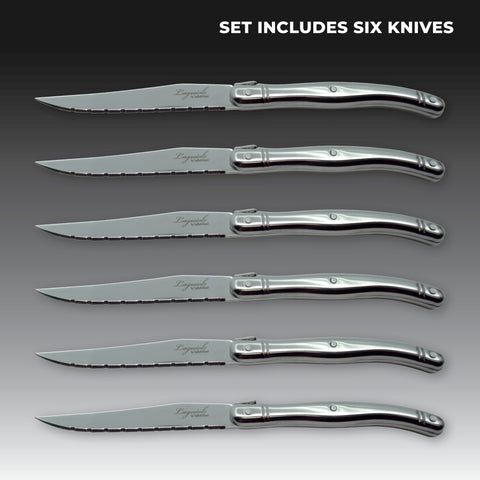 Laguiole Steak Knife Set (6) – Pine Wood Block