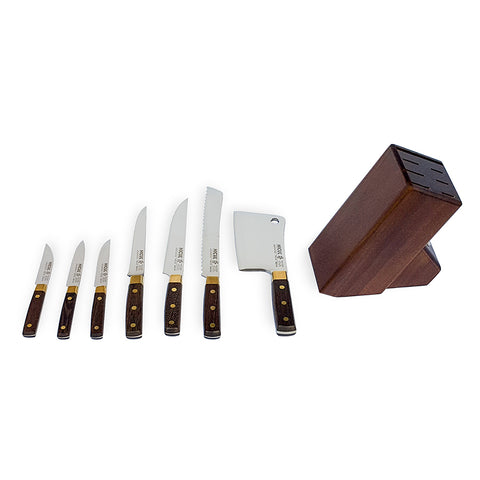 Nicul 8-Pc Knife Block Set - Motoca Wood Handle