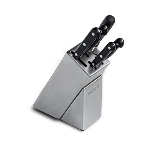 Nicul 21st 6-Pc Knife Set - Stainless Steel Block