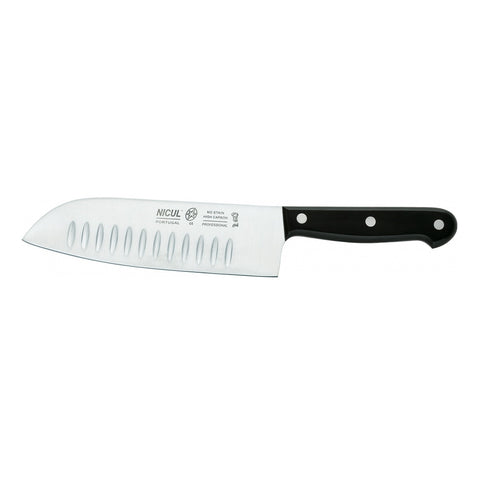 Nicul Master 7" Santoku Knife - Hollow Edge - POM Handle