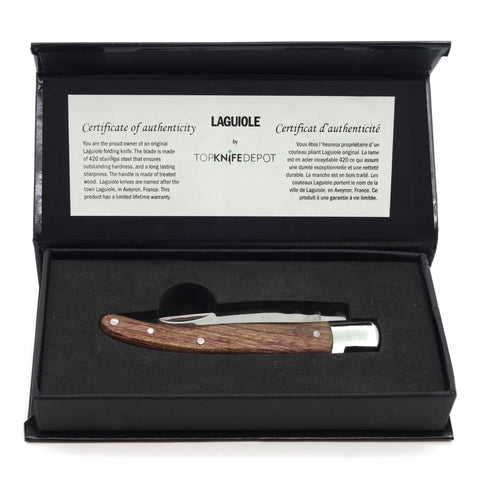 Laguiole 4-1/2" Steak Folding Knife – Varied Wood Handles